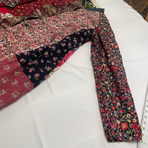 Luan Zai Jiang Nan Floral Kimono Jacket Patchwork Art To Wear Colorful Size M/L - Picture 2 of 9